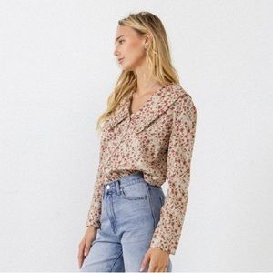 French Girl Collared Floral Blouse